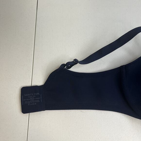 Vanity Fair 40D Bra Beauty Back Underwire Full Figure Coverage Lace 76380 Blue - Picture 11 of 13